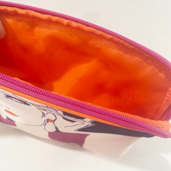 Estee Lauder Womens Cosmetic Bag Mod Pop Art Lady Face Zipper Close - Picture 3 of 4